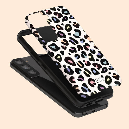 Custom Initials Candy Leopard Galaxy Case